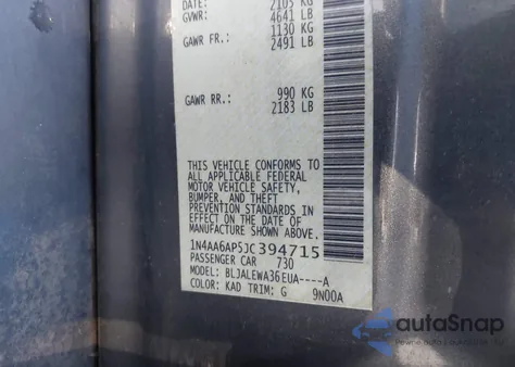 2018 Nissan Maxima 3.5 Sl z USA, uszkodzony, nr VIN 1N4AA6AP5JC394715